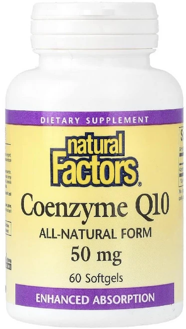 내추럴팩터스 코엔자임 Q10 50mg 소프트젤 60정, 1개 - 쿠팡