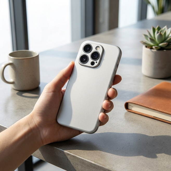 포앤디 실버 무광 지문방지 카메라풀커버 젤리 핸드폰 케이스