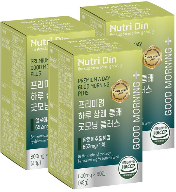 뉴트리딘 프리미엄 하루 쾌변 배변 굿모닝 플러스, 60정, 3개