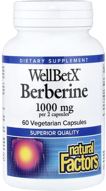 행복하고 건강하게 Natural Factors WellBetX® 베르베린 베지 캡슐 60정(캡슐 1정당 500mg) 백년회로하세요, NaturalFactorsWellBetX베르베린베지캡슐, 1개 - 쿠팡