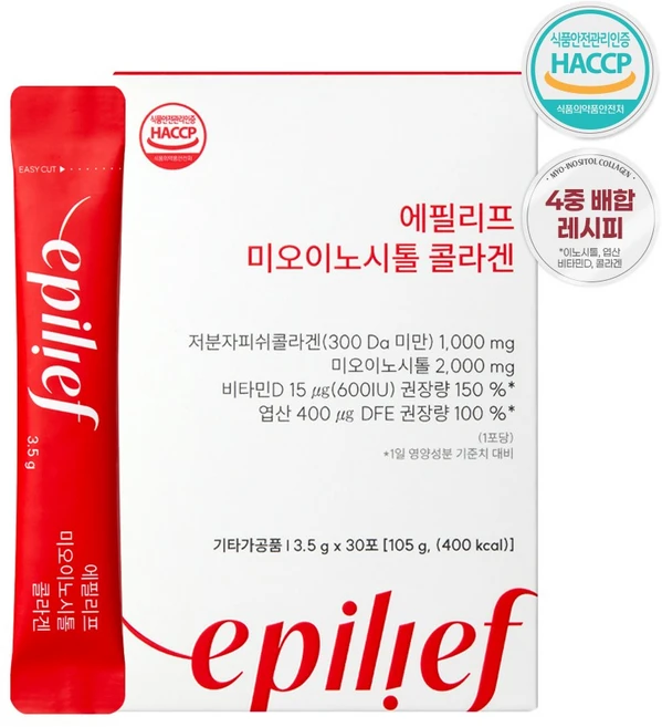 에필리프 미오이노시톨 콜라겐 비타민D 엽산 30포, 1개, 105g - 쿠팡