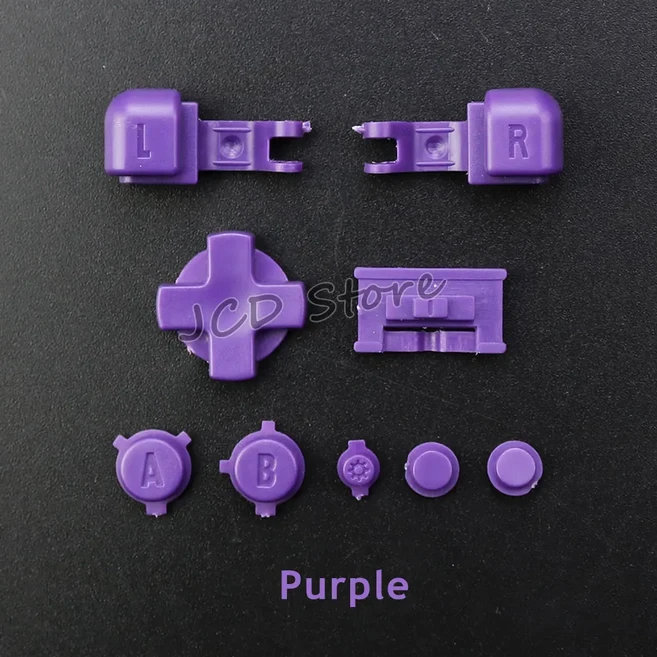 Gameboy GBA SP A B L R 용 JCD 플라스틱 풀 세트 버튼 시작 전원 켜기 끄기 볼륨 D 패드 키, 12 Purple