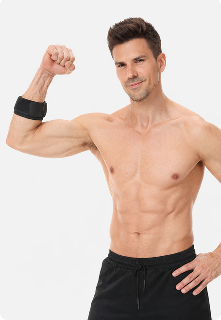 득템스 탄탄압박 관절서포트 팔꿈치 보호대, 블랙, 1개