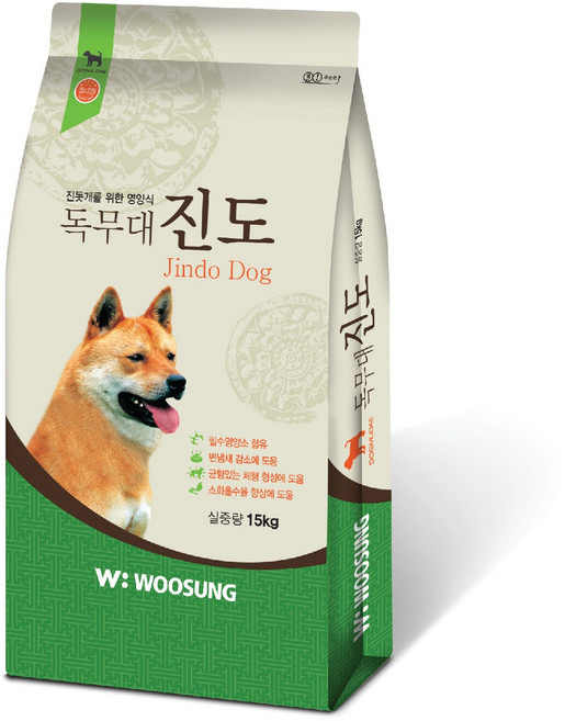 우성사료 진도 녹차 건식사료, 닭, 15kg, 1개