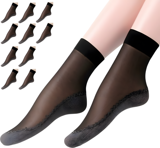 오세이 고탄력 면 발목 스타킹 미끄럼방지 10켤레