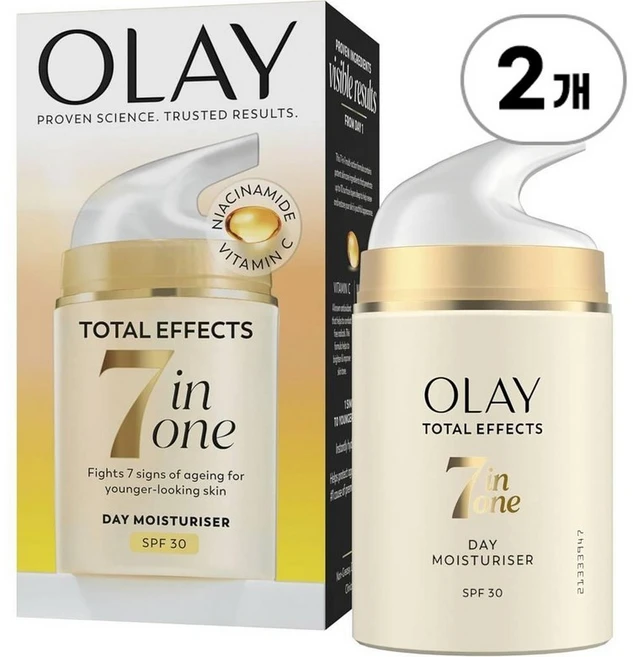 올레이 토탈 이펙트 7in1 데이 크림 SPF30 Olay Total Effects 7in1 Day Cream SPF30 50ml, 2개 - 쿠팡