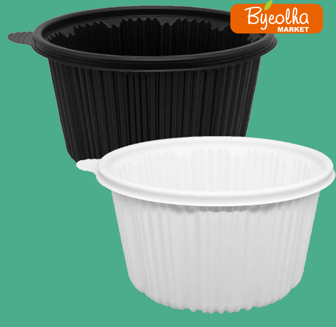 탕용기 찜용기 AJ 225파이 대 3090ml 200개 세트 일회용 배달 포장 PP 용기, 검정, 1박스