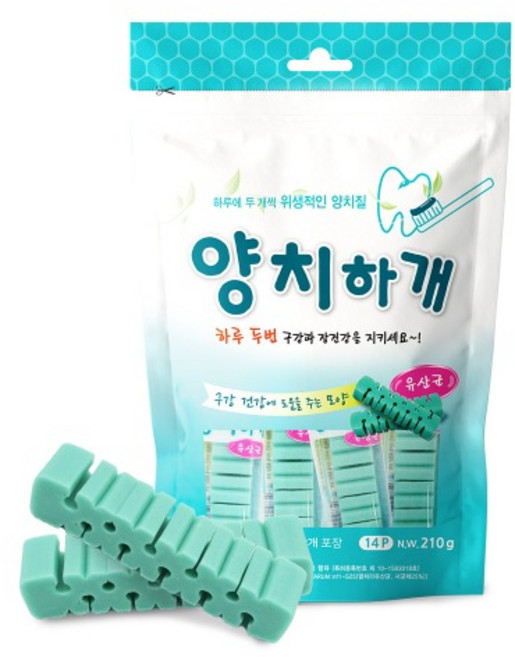 양치하개 덴탈케어 스케일링 유산균 14p 24p 강아지 양치 덴탈껌, 210g, 3개