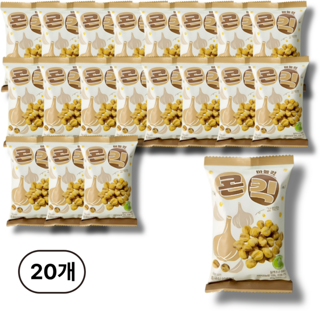 주당부리 베이키드 콘킥 NON-GMO 갈릭맛 개별포장, 20개, 20g
