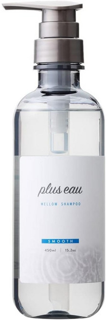 plus eau (플뤼스오) 멜로우 샴푸 스무스 450ml 펌프 단품 화이트 플로럴&페어향, 1개