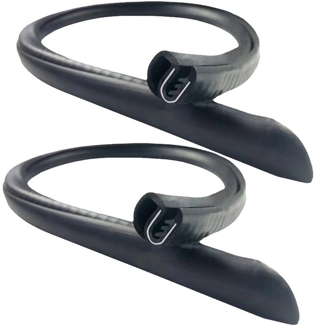 SEAMETAL 자동차 풍절음 차단 도어 고무 몰딩, 2개, 블랙