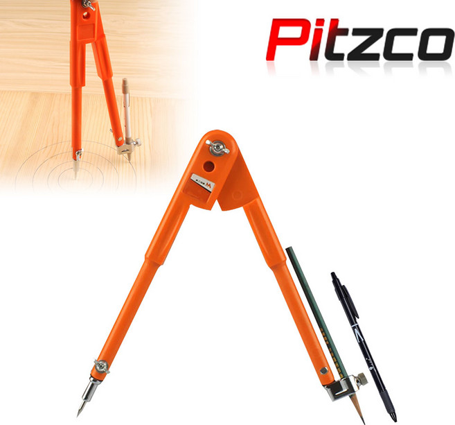 피츠코 목공용 컴퍼스 대형 콤파스 컴파스 제도용 목공 공업용, 1개