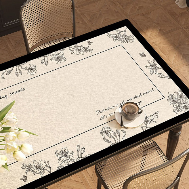 [하이청] 북유럽 식탁 패드 커피 테이블 패드 방수 방오 방열 가죽식탁매트, 1개, 60*120, B