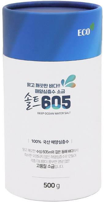 해양심층수 미네랄소금 천연 국내산 미세플라스틱 불순물 제거 명품 소금 식용, 1개, 500g