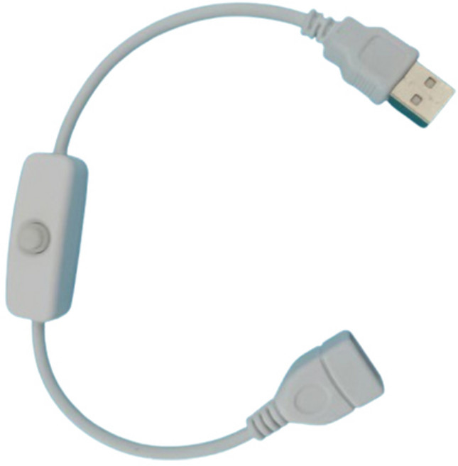 SGMK USB 전원 온오프 스위치 케이블 화이트, 28cm, 1개