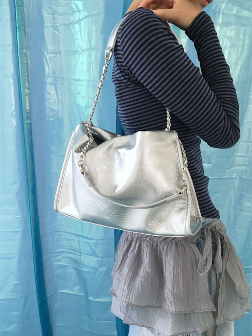 [시공간] 여성용 데일리 체인스트랩 루기백 미디 숄더백 3colors