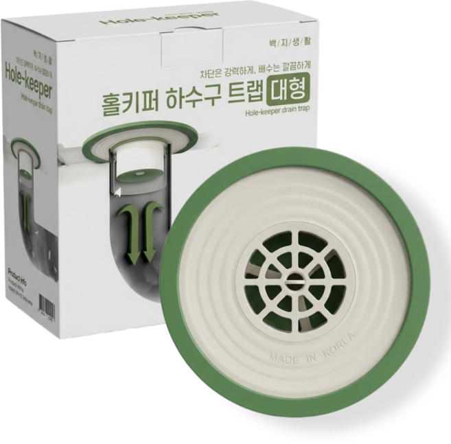 국산 백지생활 하수구 트랩 냄새 벌레방지 대형, 1개