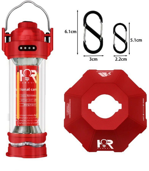 3000mAH 캠핑 휴대용 레트로 랜턴 캠핑 등대 텐트 라이트 랜턴 장식 방수 야외 분위기 조명, 1개, X2 RED