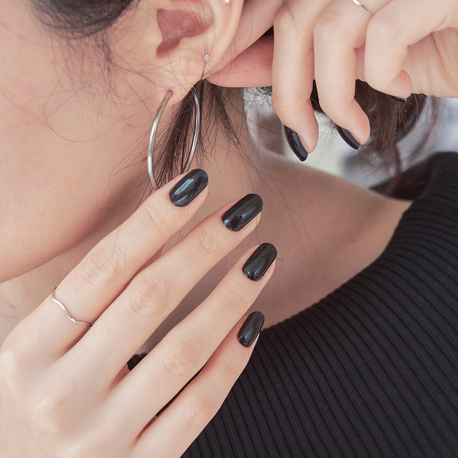 로엔블 젤스트립 네일 패디 32p, 1개, 글로시블랙