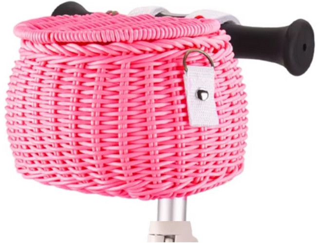 발통마켓 자전거 라탄 바구니 킥보드 핸들 가방, 1개, 핑크