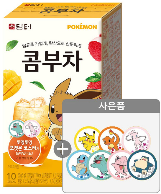 담터 포켓몬 콤부차 망고리치, 5g, 30개입, 1개