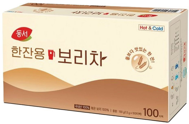 DONGSUH BARLEY 5G BAGS HOT FOR TEA COUNT 100 COLD, Barley 보리차