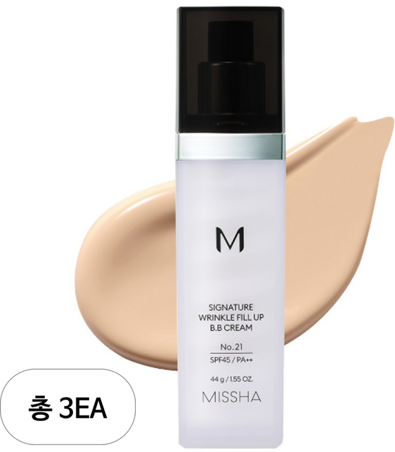 미샤 M 시그너처 링클 필업 비비크림 SPF45 PA++, 21호화사한베이지, 44g, 3개