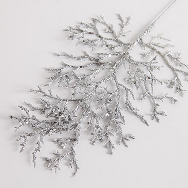 크리스마스 반짝이 가지, 6개, 실버
