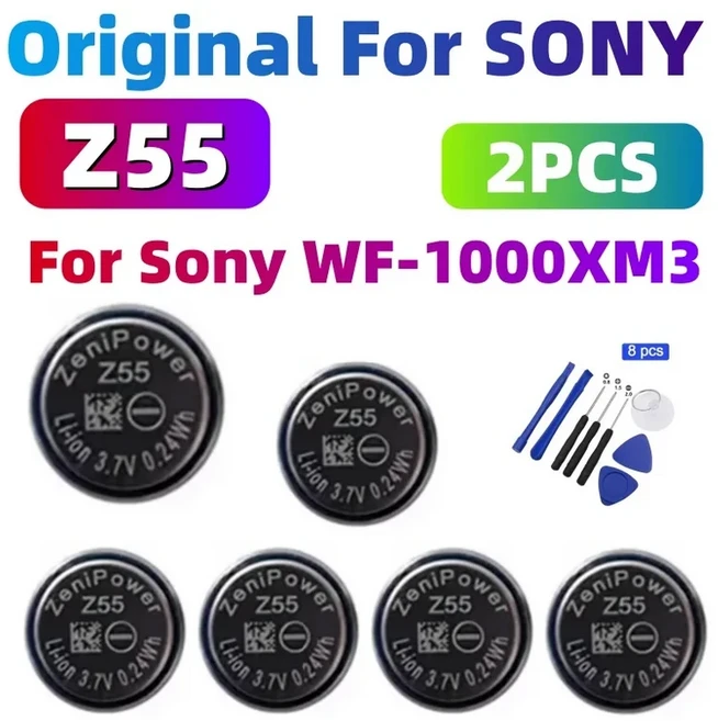 2Pcs Z55 Z32 배터리 소니 WF-1000XM3M4M5 ZeniPow LinkBuds S WFLS900NB er + 도구, 1개, 04 Z55-2PCS