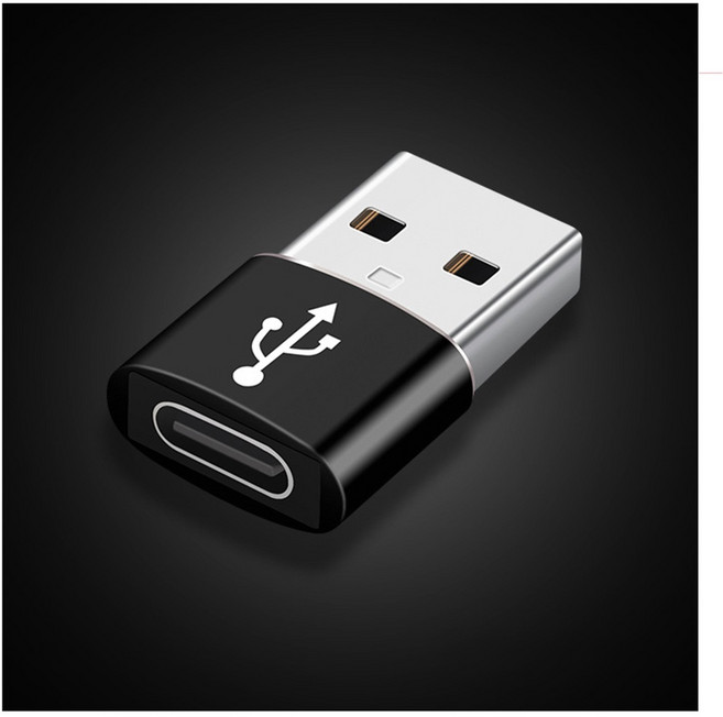 【貝占】Type-C 轉 USB 轉接頭 適用於 三星手機 快速充電, 黑, 1個