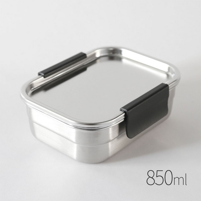 아베라 포스코304 올 스텐 밀폐용기 국산 사각 반찬통 냉동 보관 9규격, 1개, 3호 (850ml)