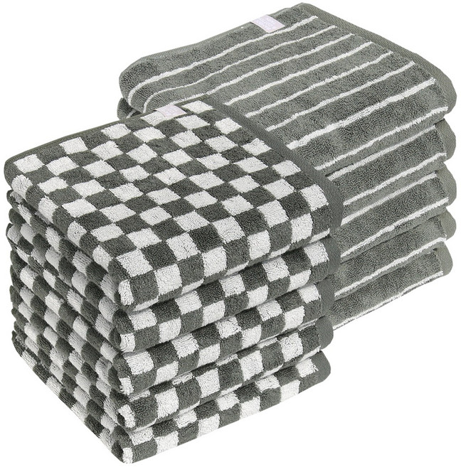 기라로쉬 체스 그리드 선염 뱀부 타올 180g, 그린체스+그린그리드, 10개