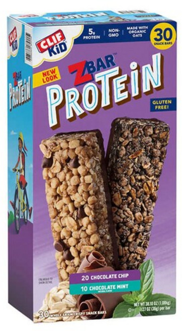 Clif Kid 클리프 바 키드 제트 프로틴 글루틴 프리 초콜릿 칩 민트 36g x 30바, 30팩