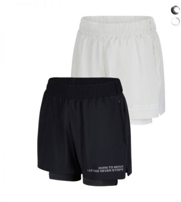 LAZYBEE [2PACK] 에어쿨링 남자 러닝 쇼츠 퍼포먼스 2in1 레깅스 반바지 (2컬러)