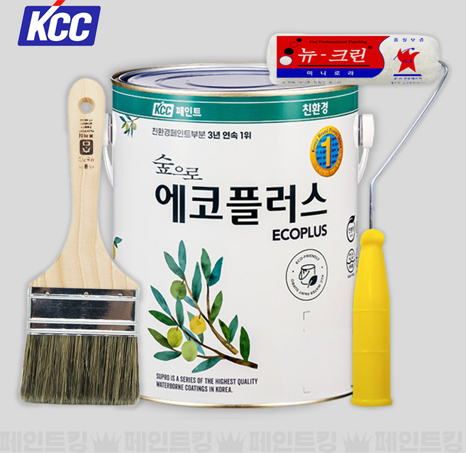KCC페인트 숲으로 에코플러스 K 친환경 실내 인테리어 수성페인트, 33.소프트아이보리, 1개, 3.78L