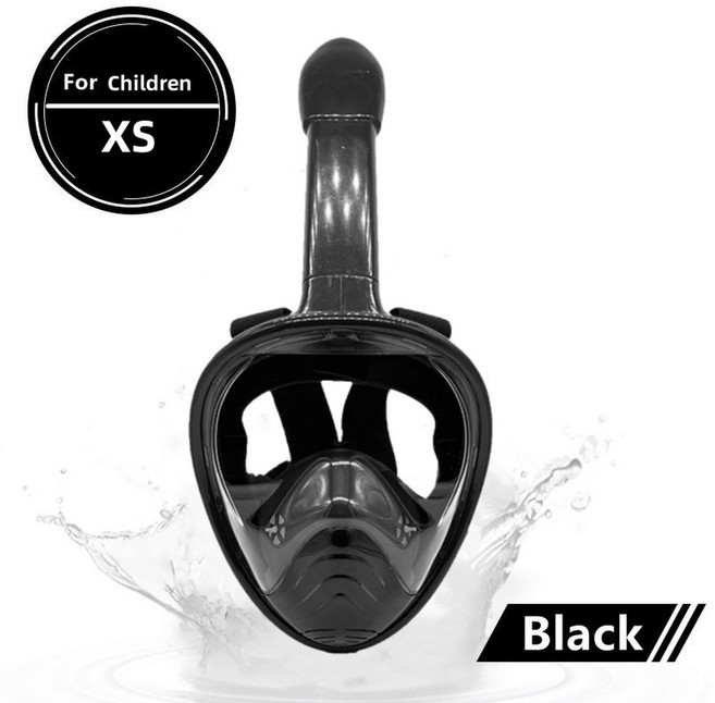 수중 스쿠버 안개 풀 방수 다이빙 호흡 스노클링 페이스 어린이를 장비 마스크 수영, Bla XS Child N, 1개