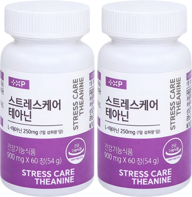 심신 마음 안정 스트레스 케어 테라피 테아닌, 2세트, 60정 - 쿠팡