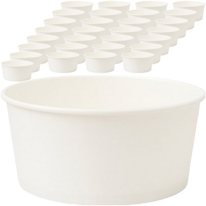 이로울생활 원형 무인쇄 종이그릇 1200cc 상 155mm x 높이 87mm, 1개, 30개입