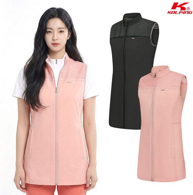 콜핑 여성 여름 나일론 메쉬 스트레치 등산 롱 조끼 KSC710QV5W