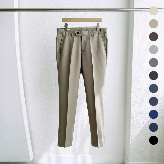 레브클래식 남자 봄 가을 슬랙스 남성 밴딩 정장 바지 빅사이즈 세미 캐주얼 기지