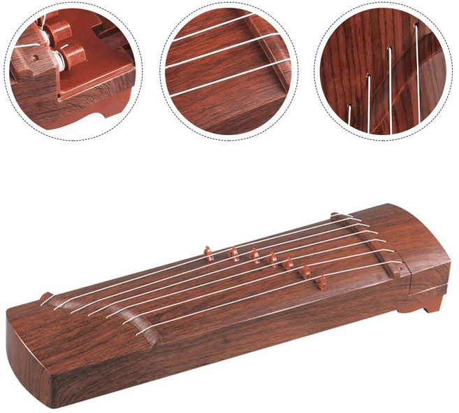 미니가야금 Guzheng 악기 초보자 뮤지컬 모델 미니 현 연습 전문 학생 미니어처 교육, [01] Brown, 01 Brown, 01 Brown, 1개