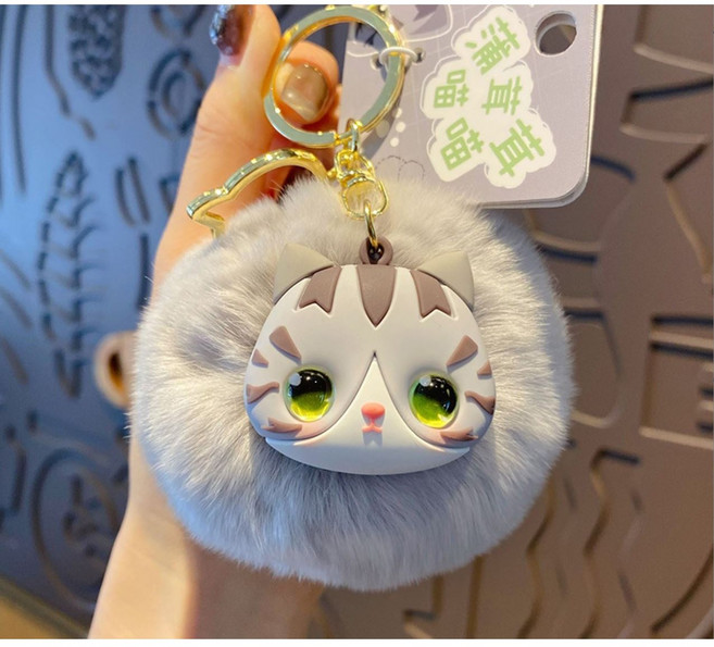 이카이즈 뽀글이 강아지 고양이 인형 가방고리 열쇠고리 키홀더, 고양이 1번, 1개