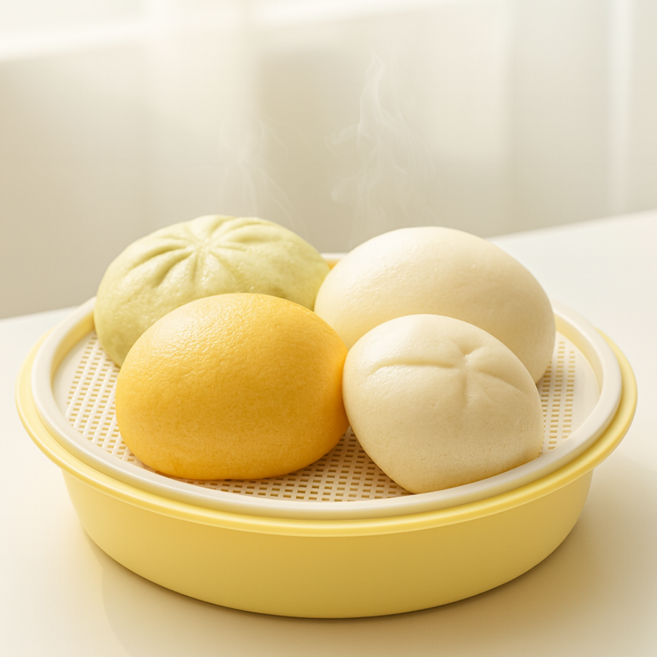 뚝땁 전자레인지 찜기 대형 국산, 옐로우, 1개