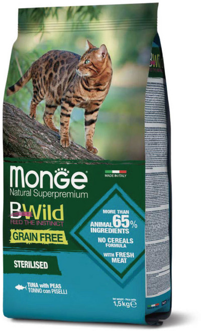 [CAT]몬지 비와일드 그레인프리 어덜트 튜나 1.5kg, 1개, 참치