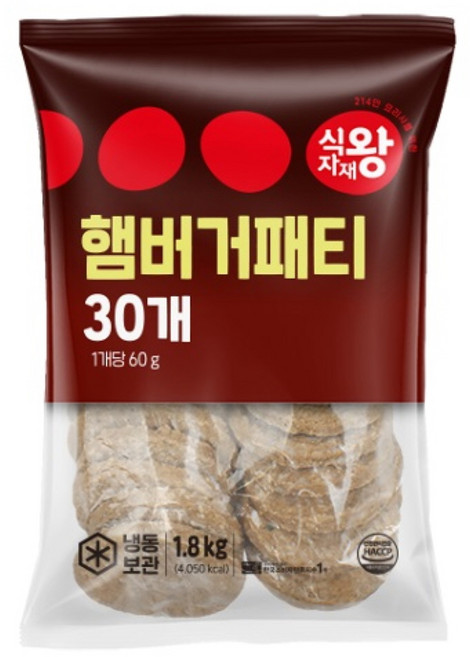 식자재왕 햄버거패티 1.8kg, 1개