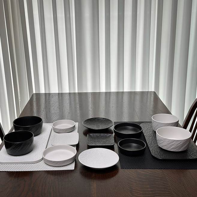 보이런던 앤느와르 1인 식기세트 화이트 6 P 앤블랑 1인 그릇세트 블랙 6 P /2인그릇세트/2인식기세트/홈세트/그릇세트/식기세트/예쁜그릇/밥그릇/국그릇, 1세트, 6P, 앤느와르(블랙)