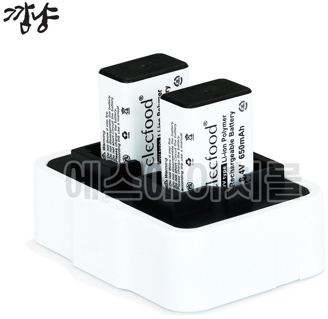 깜냥 9V 리튬이온 충전기 + 9V충전건전지 2개 세트, 1개