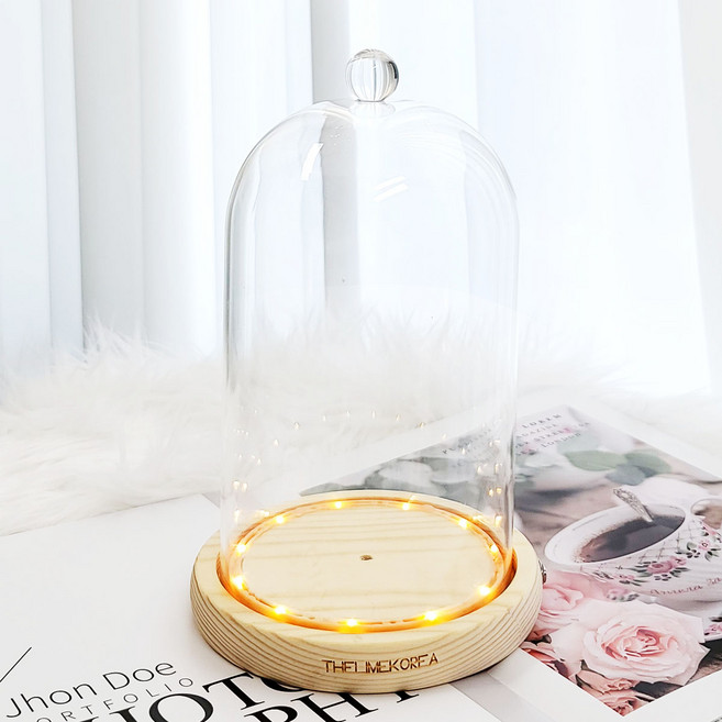 더라임코리아 LED 베이직 대형 유리돔 무드등 부케 말리기 DIY 재료, 단품