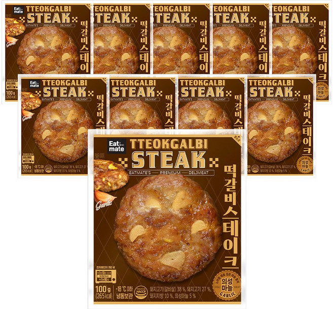 [랭킹닭컴] 잇메이트 떡갈비 스테이크 의성마늘맛, 10개, 100g