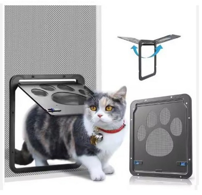 고양이 강아지 베란다 펫도어 방묘문 방묘창 견문(작업용 면장갑 1켤레 포함), 1개